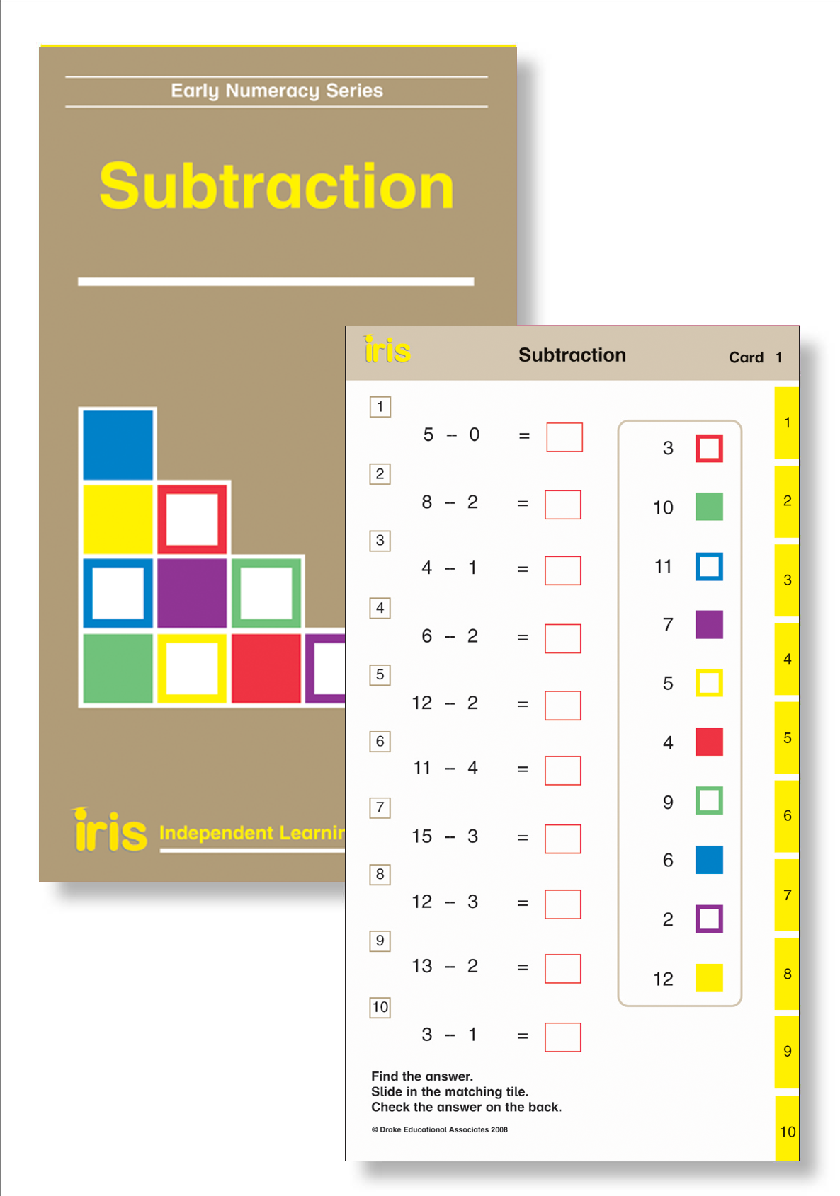 Iris Study Cards: Early Numeracy Year 1 - Subtraction